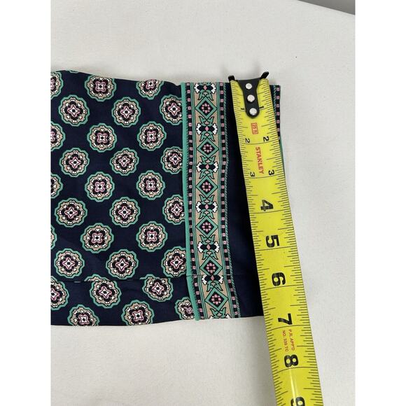 J. Crew Collection Low Rise Silk Capri In Navy Gold Geometric Print Pajama Sz 4 - Picture 12 of 12